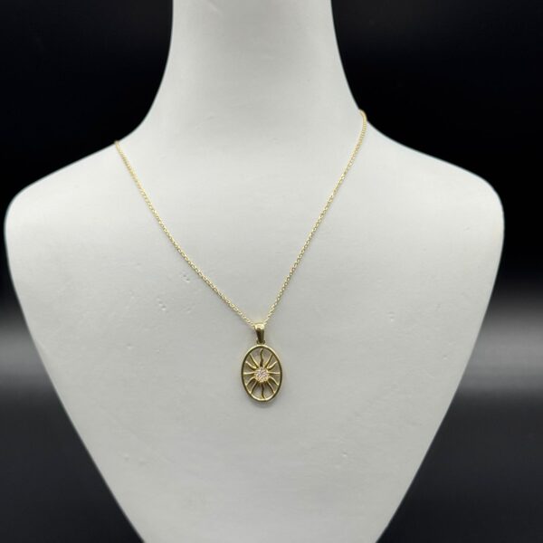 14 Ayar Özel Desenli Altın Kolye