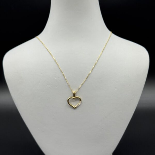 Kalp Desenli 14 Ayar Altın Kolye