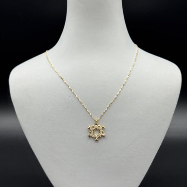 Kar Tanesi Desenli 14 Ayar Altın Kolye