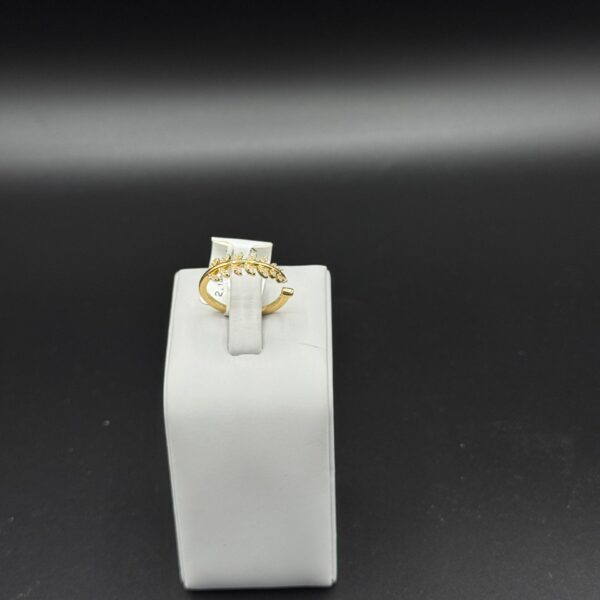 Yaprak Desenli 14 Ayar Altın Yüzük