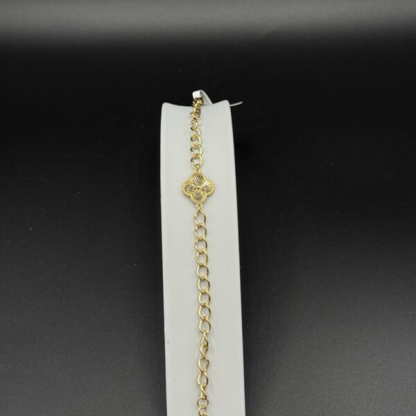 Yonca Desenli Bileklik 14 Ayar Altın