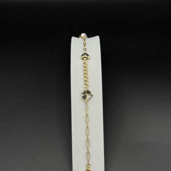 Yonca Desenli Bileklik 14 Ayar Altın