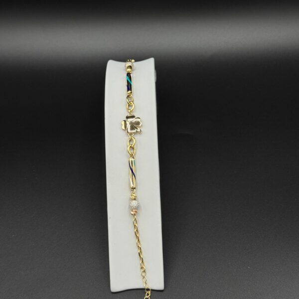 Yonca Desenli Bileklik 14 Ayar Altın