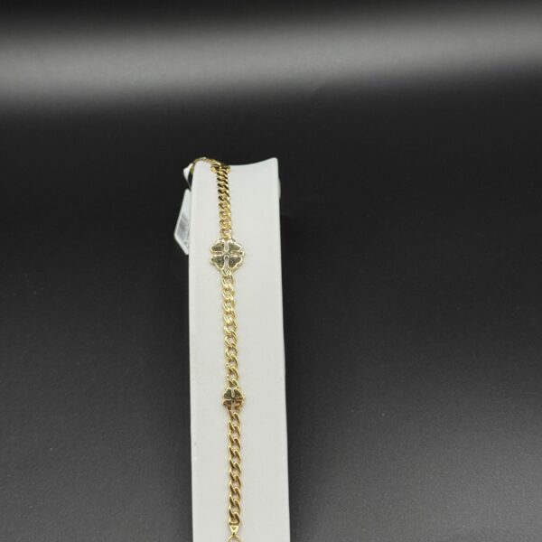 Yonca Desenli Bileklik 14 Ayar Altın