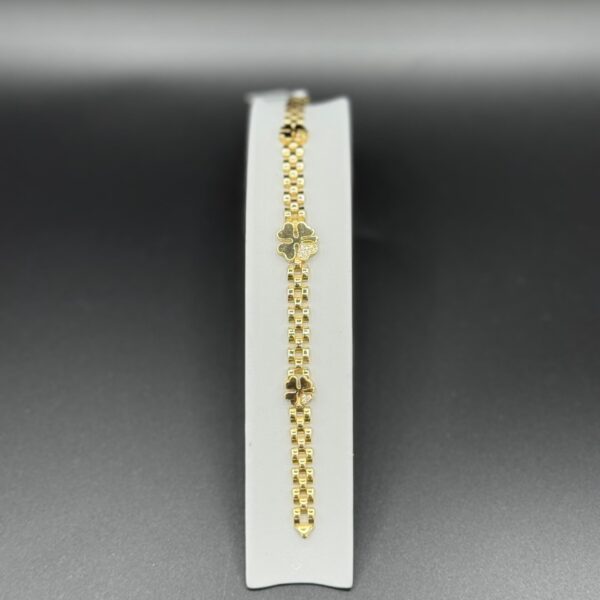 Yonca Desenli Bileklik 14 Ayar Altın