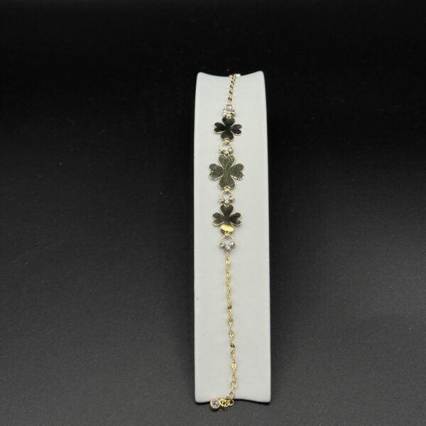 Yonca Desenli Bileklik 14 Ayar Altın