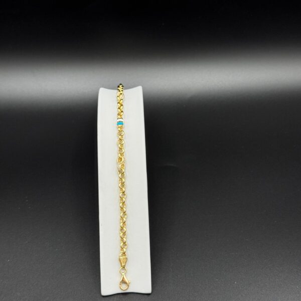 Taşlı Sade Bileklik 14 Ayar Altın