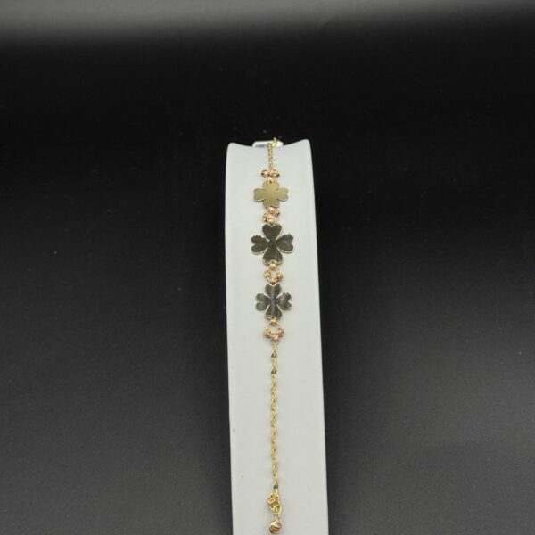 Yonca Desenli Bileklik 14 Ayar Altın