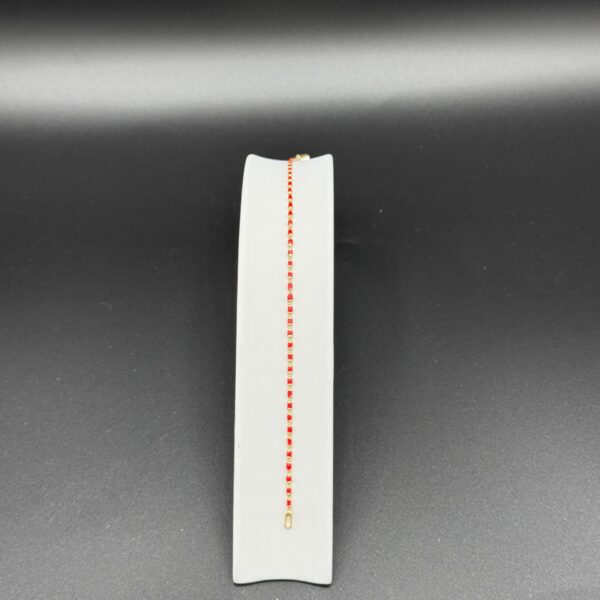 Kırmızı Desenli Bileklik 14 Ayar Altın