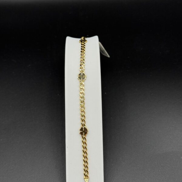 Yonca Desenli Bileklik 14 Ayar Altın