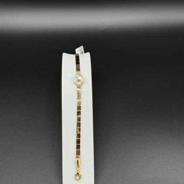 Parlak Figürlü Zarif Bileklik 14 Ayar Altın