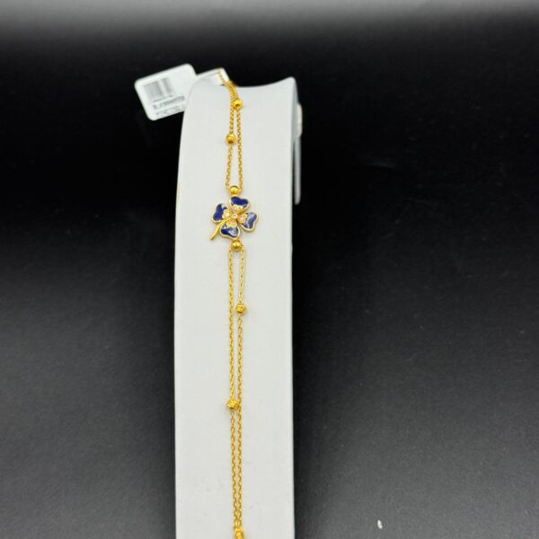 Yonca Desenli Bileklik 22 Ayar Altın