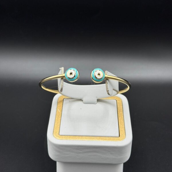 Nazar Boncuğu Desenli Kelepçe 14 Ayar Altın