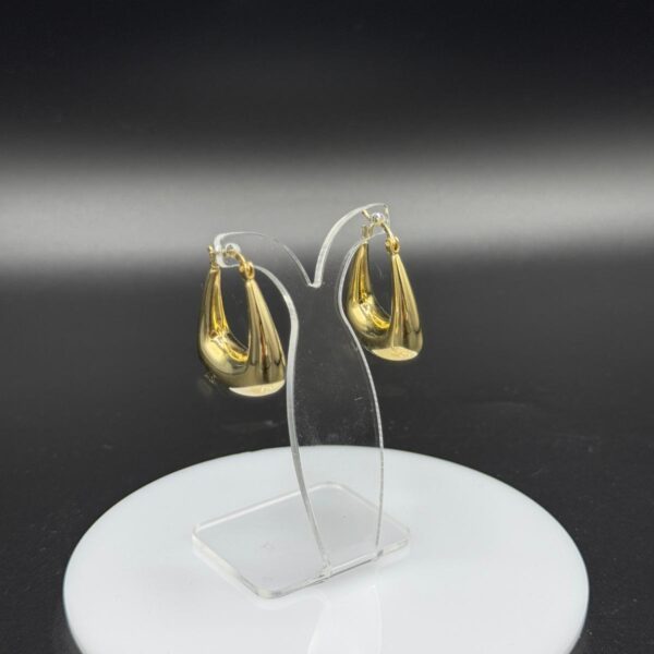 14 Ayar Altın Damla Desenli Küpe