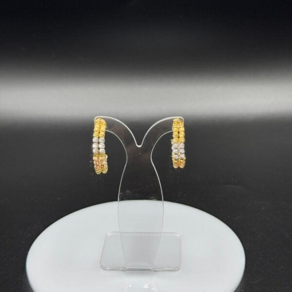 14 Ayar Desenli Altın Küpe